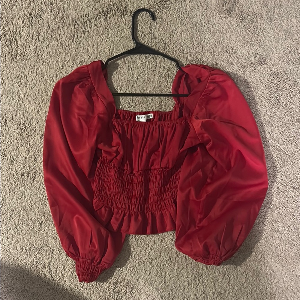 Red Puff Sleeve Top